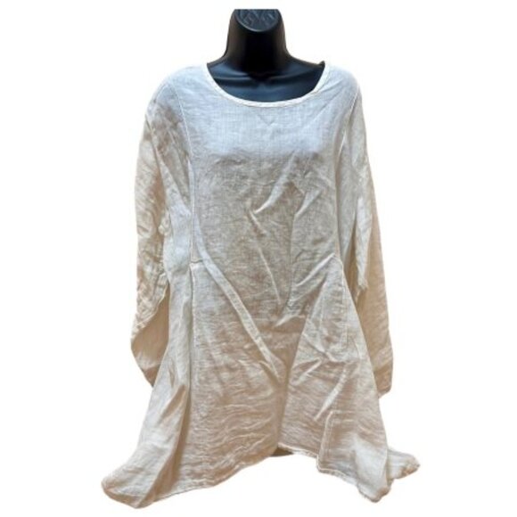 Flax White Women's Linen Dress - Picture 1 of 3